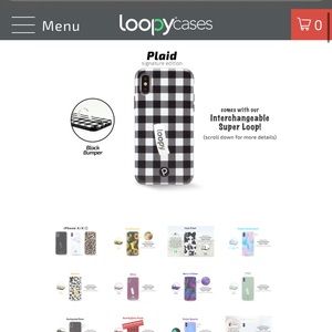 Loopy case iPhone X/XS black and white plaid